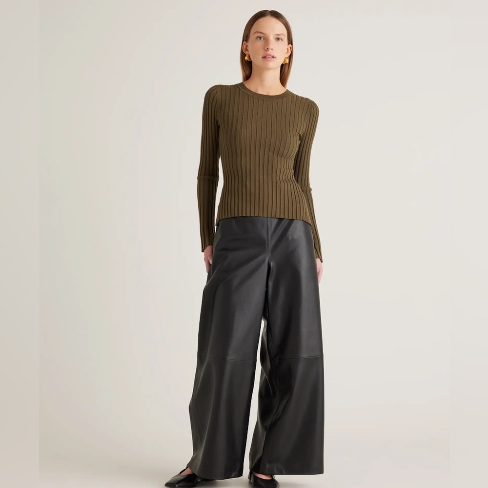 Quince Olive Ribbed Sweater